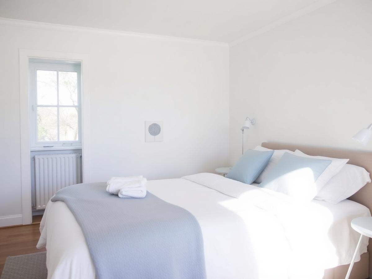 Freshly made Airbnb bedroom